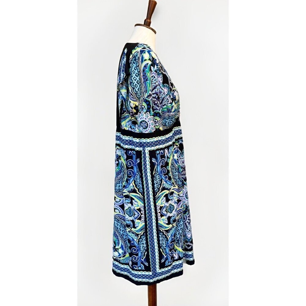 AGB Woman Paisley V-Neck Cap Sleeve Dress 1X NWT Made in USA - Picture 10 of 13